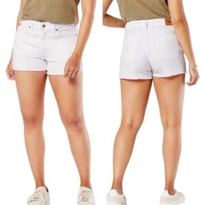NWT LEVI’S Denizen High Rise 3” Denim Shorts White Cut Offs Stretch Cotton